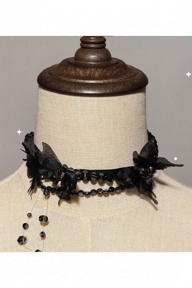 [Pre-order Deadline: October 28] Butterfly Gothic Lolita Series Accessories (Choker Necklace + Hair Clip)