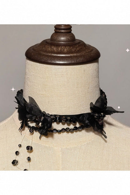[Pre-order Deadline: October 28] Butterfly Gothic Lolita Series Accessories (Choker Necklace + Hair Clip)