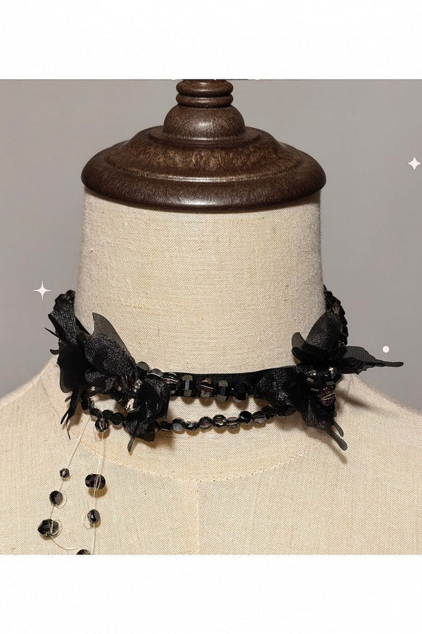 [Pre-order Deadline: October 28] Butterfly Gothic Lolita Series Accessories (Choker Necklace + Hair Clip)