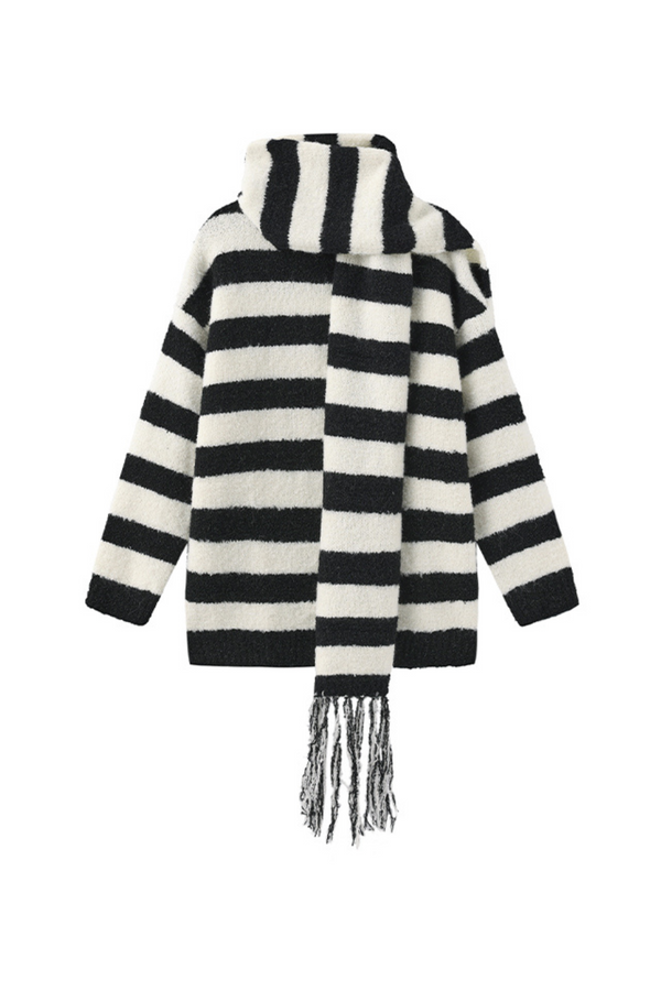 Ulrコンストラストストレイプルズセーターストレイト 