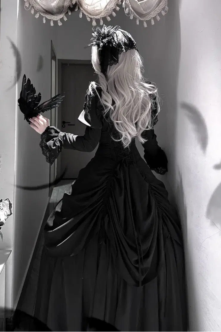 【1月3日予約締切】Return of the Witchesダークゴシックローズラッフルトップス＋プルアップコルセットスカート