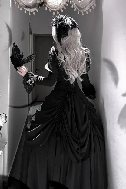 【1月3日予約締切】Return of the Witchesダークゴシックローズラッフルトップス＋プルアップコルセットスカート