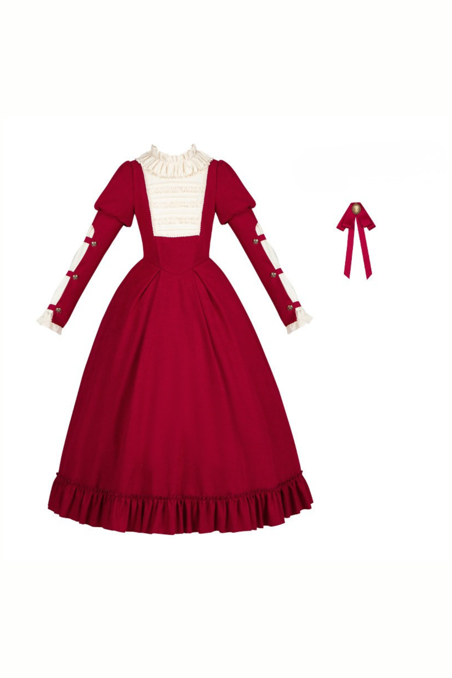 レースラッフルロリータドレス+リボン