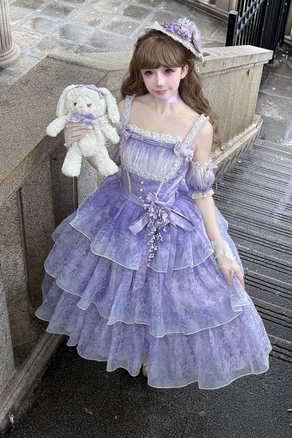 【予約商品】バレエスタイルエレガントドレス+ハット+ヘアバンド+リボンテール