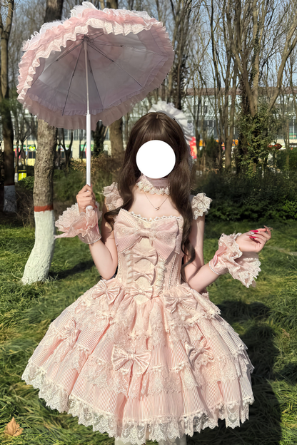 【予約商品】プリンセスバレエケーキロリータドレス+ヘアバンド+ネックレス+スリーブ+テール