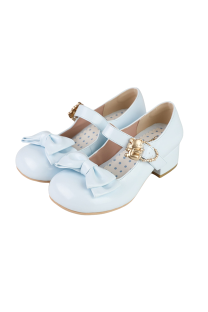 Glossy Sheep Bowknot Shoes