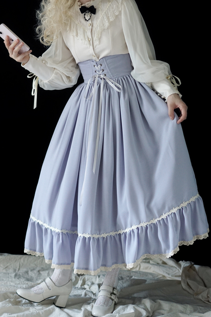 Sketch Wild Rose Elegant Herringbone Lolita Skirt