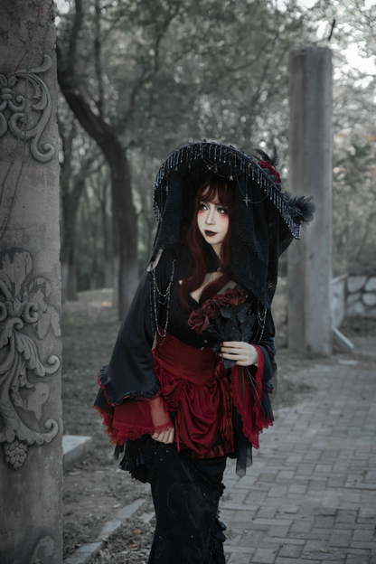 ダークフラワーゴシックロリータセットアップ