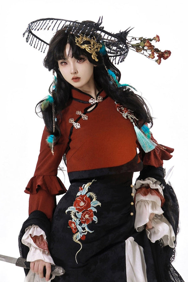 Snake Bone Camelia Nation China Top + Dress