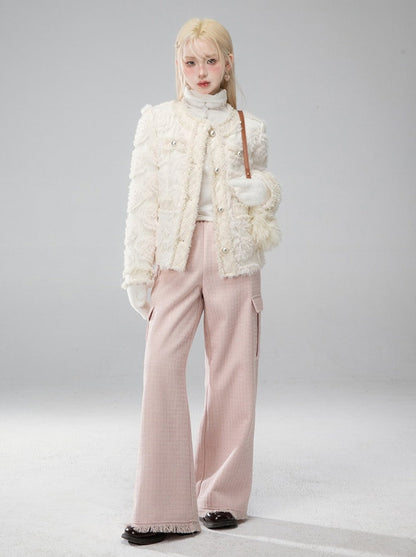 Brandy Apricot Rose Fur Jacquard Frances Jacket