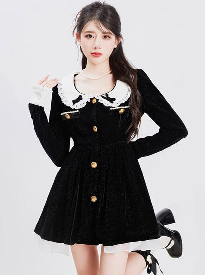 Sweet Chic Doll Velour Frill Dress