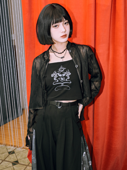 Dark China Gaze Chiffon Jacket