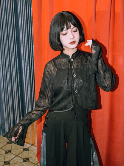 Dark China Gaze Chiffon Jacket