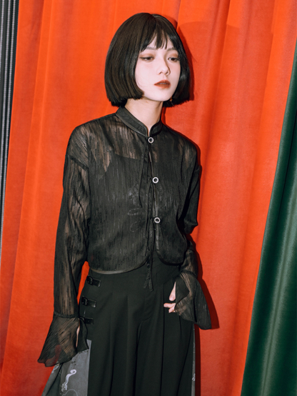 Dark China Gaze Chiffon Jacket