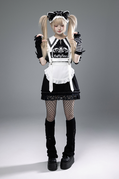 Witch Apprentice Subculture T-shirt Dress + Suspender Apron