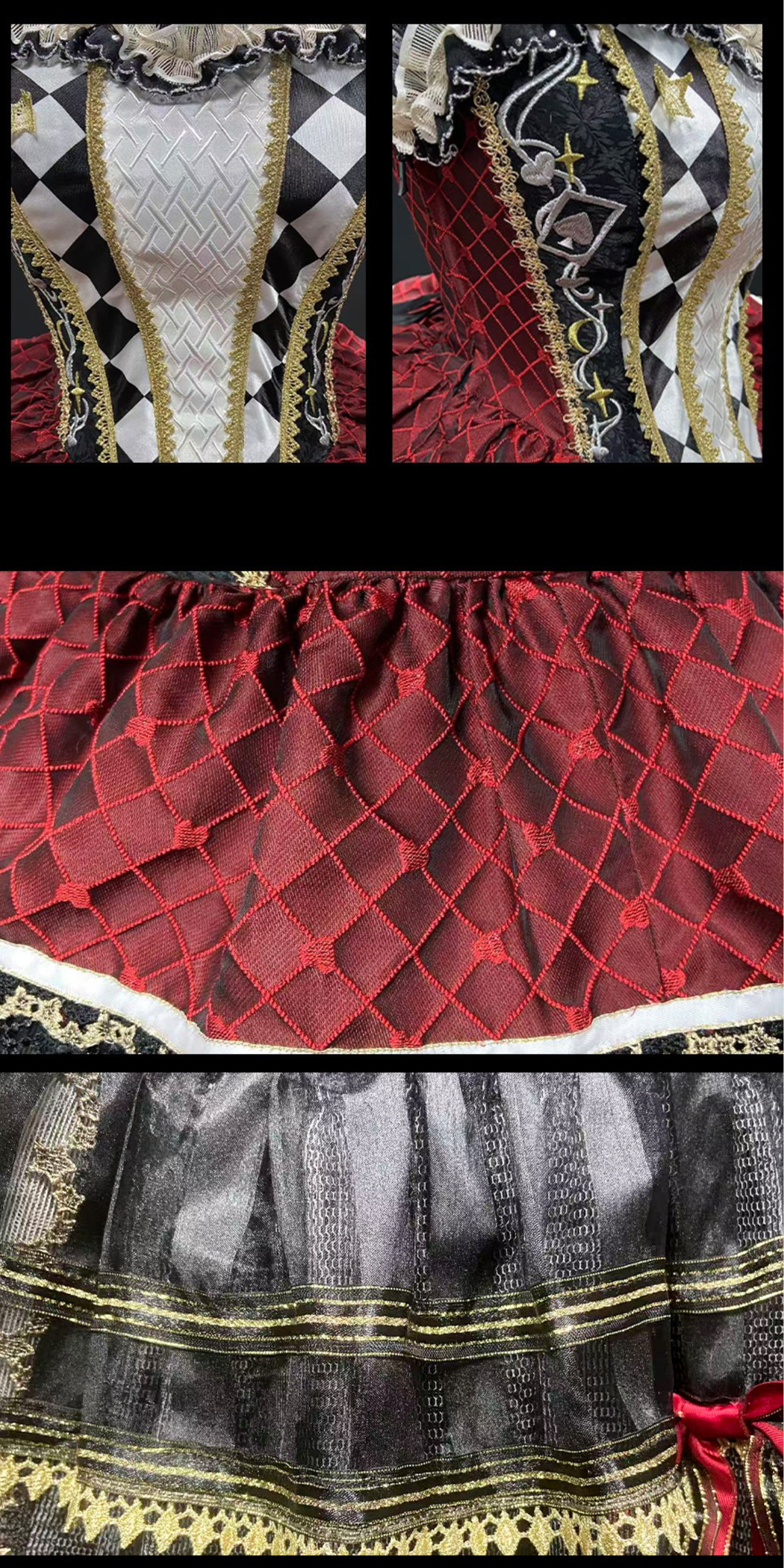 【12月26日予約締切】サーカスクイーンブラックアンドレッドロリータピエロドレス＋フルセットA/B