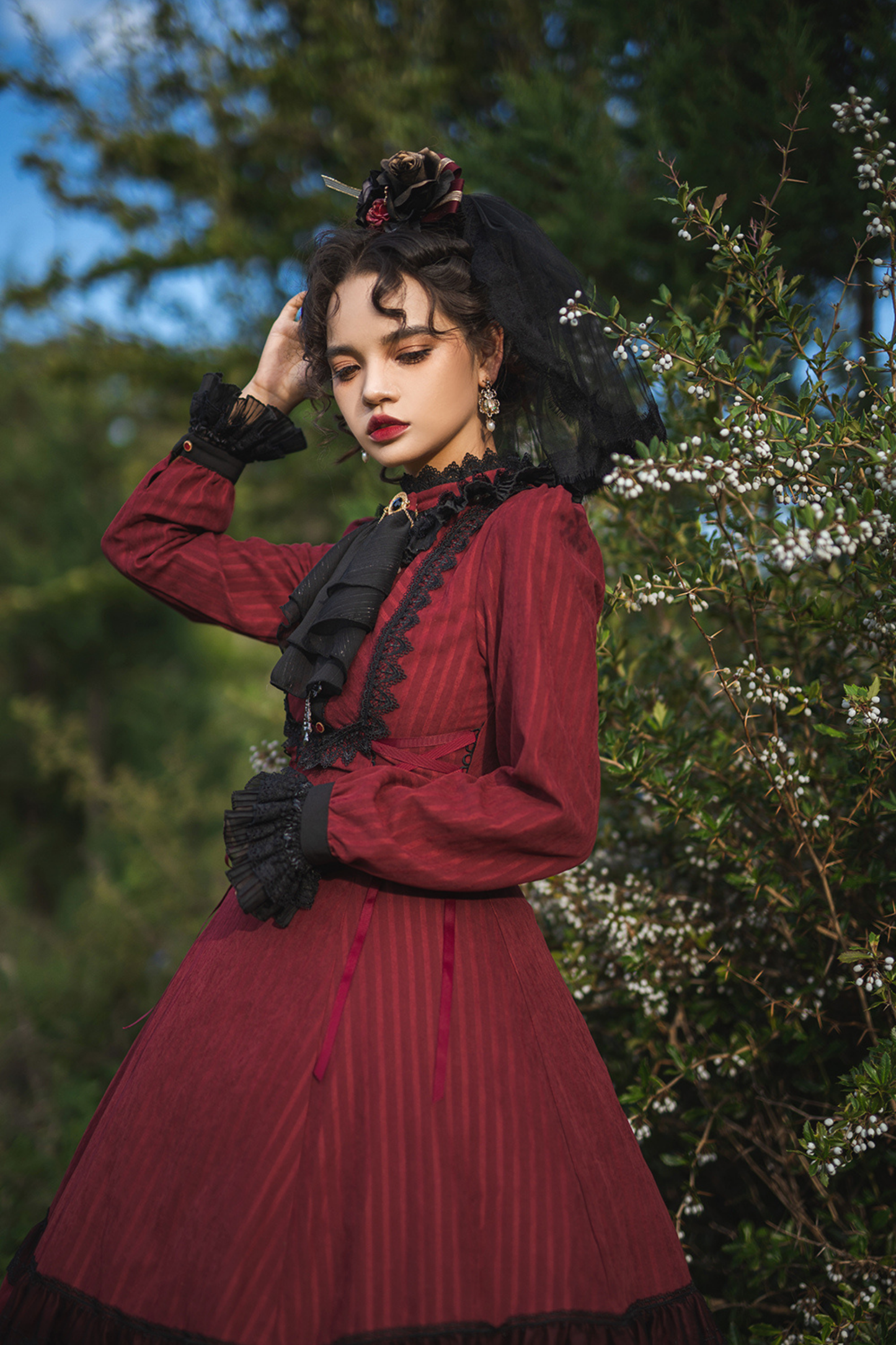 Retro Striped Elegant Gothic Lolita Dress