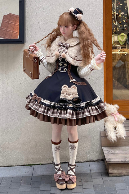 Bear Lolita Jumper Skirt + Top + Cape + Hat