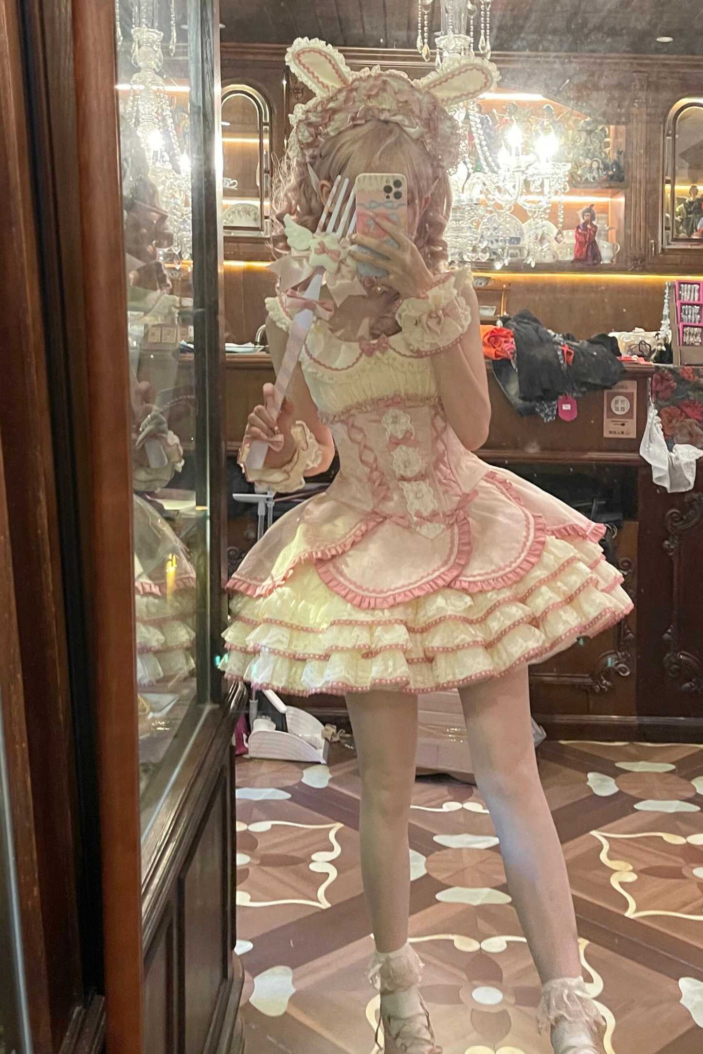 Magical Girl Lolita Dress + Bonnet + Pendant + Sleeves