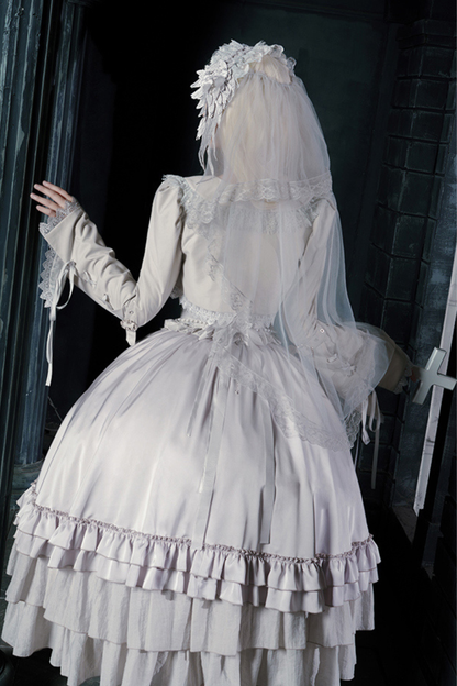 ゴシックロリータスカート+コルセット+ベール+ネックレス+ウエストチェーン