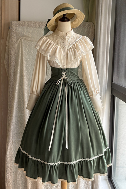 Sketch Wild Rose Elegant Herringbone Lolita Skirt