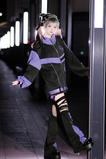 サブカルサイバージャケット+ショートパンツ+レッグカバー