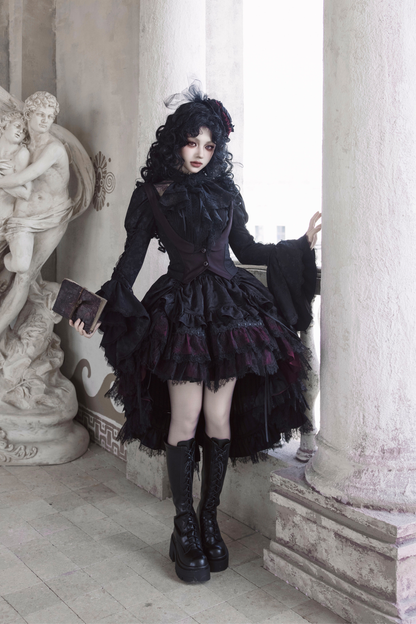 [3월 16일 예약마감] 빅토리아 릴리스 고딕 로리타 셔츠 + 조끼 + 스커트