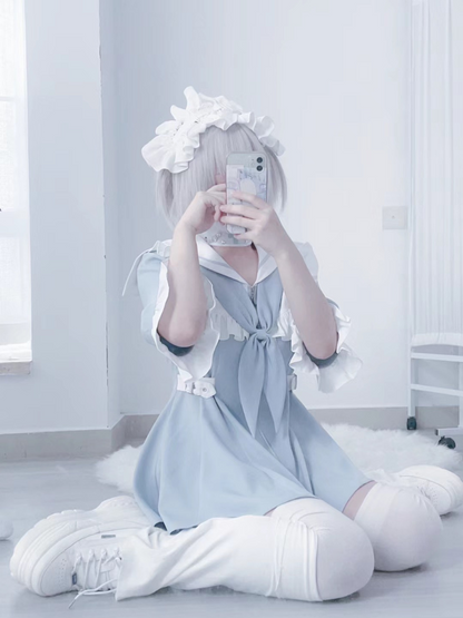 [Angel Neighborhood👼Aqua Medical Dress + Shorts Set