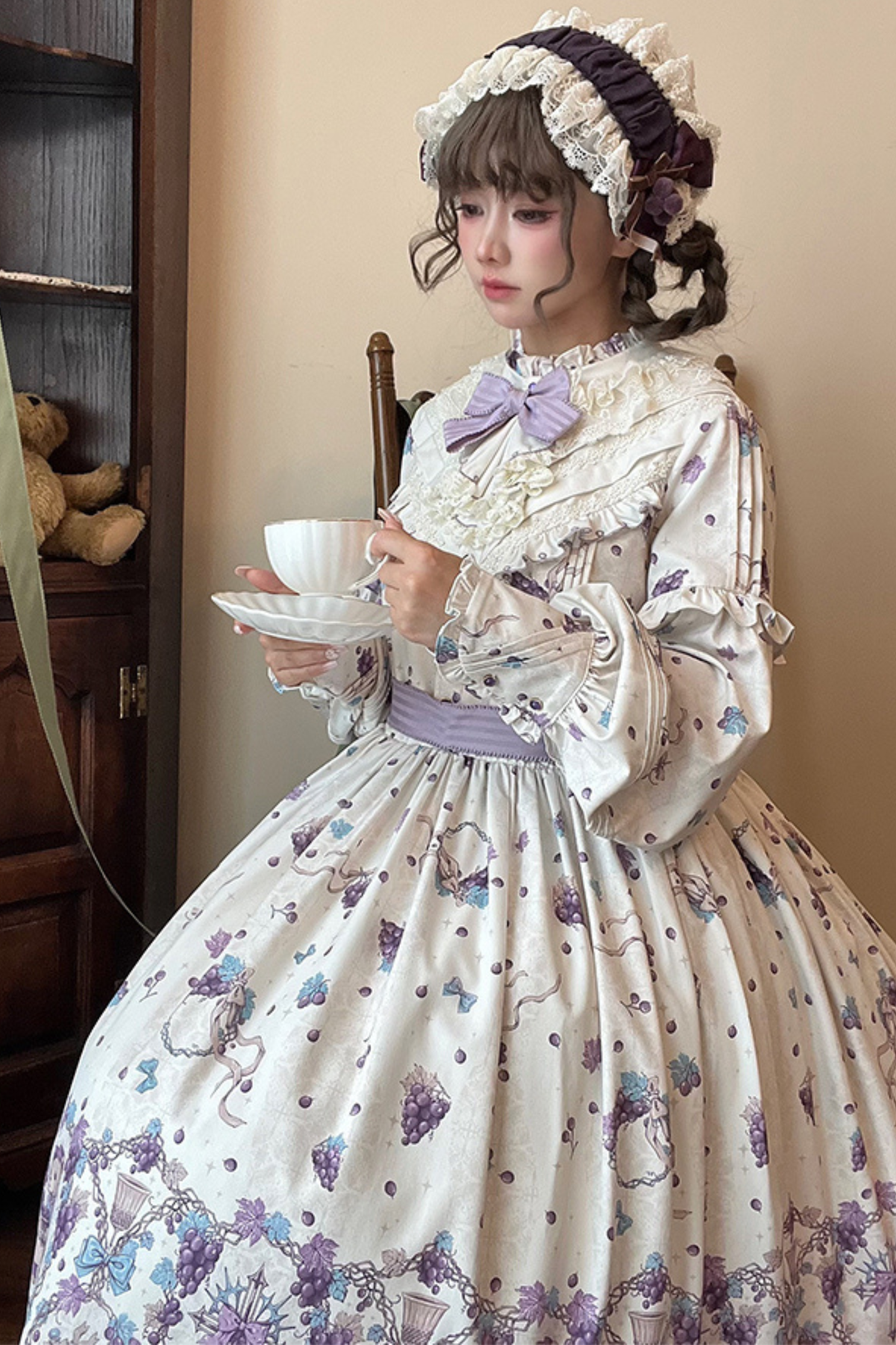 ワイナリーレトロベアロリータドレス