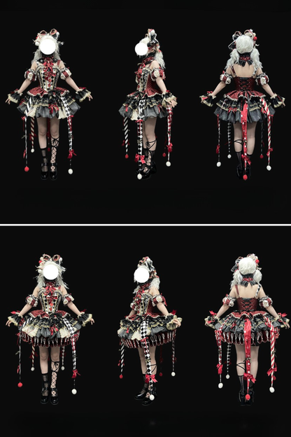 【12月26日予約締切】サーカスシリーズキングブラックアンドホワイトロリータピエロドレス＋フルセットA/B