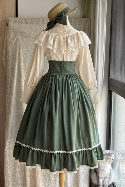 Sketch Wild Rose Elegant Herringbone Lolita Skirt