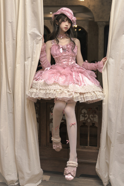 Moon River Lolita Puff Sleeve Top + Vest + Skirt