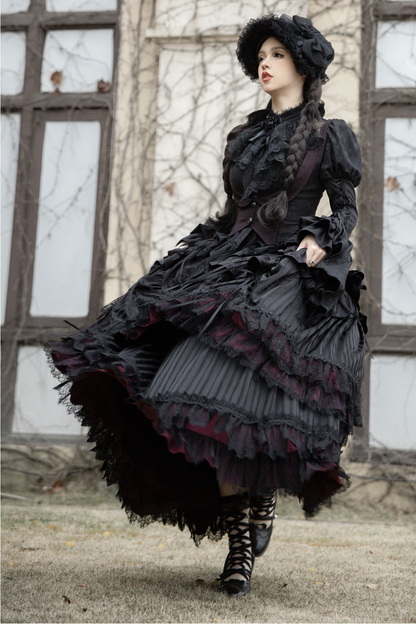 [3월 16일 예약마감] 빅토리아 릴리스 고딕 로리타 셔츠 + 조끼 + 스커트