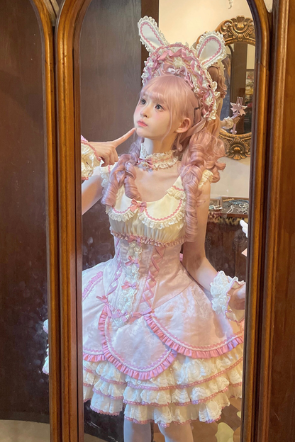 Magical Girl Lolita Dress + Bonnet + Pendant + Sleeves