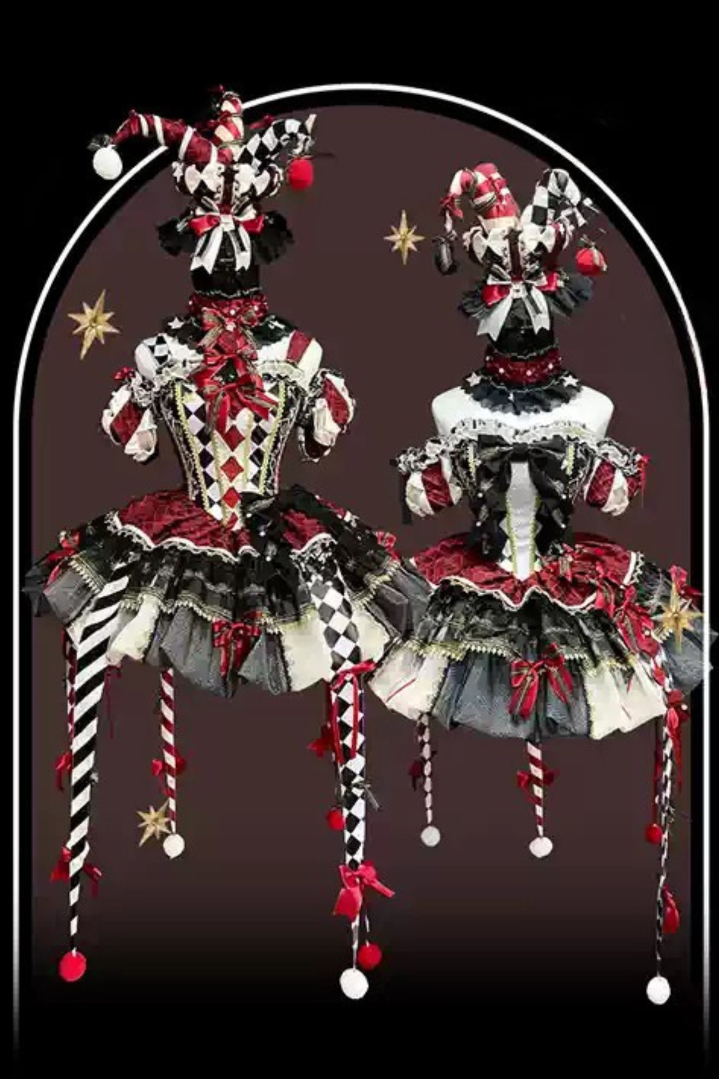 【12月26日予約締切】サーカスクイーンブラックアンドレッドロリータピエロドレス＋フルセットA/B