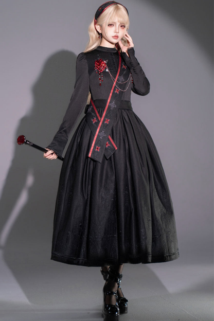 【4月19日预售截止】哥特蕾丝连衣裙+胸衣+裙子+上衣+发带+帽子+胸针