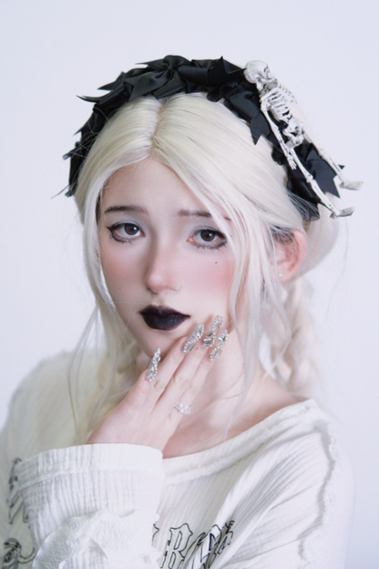 スカルリボンヘアーアクセサリー