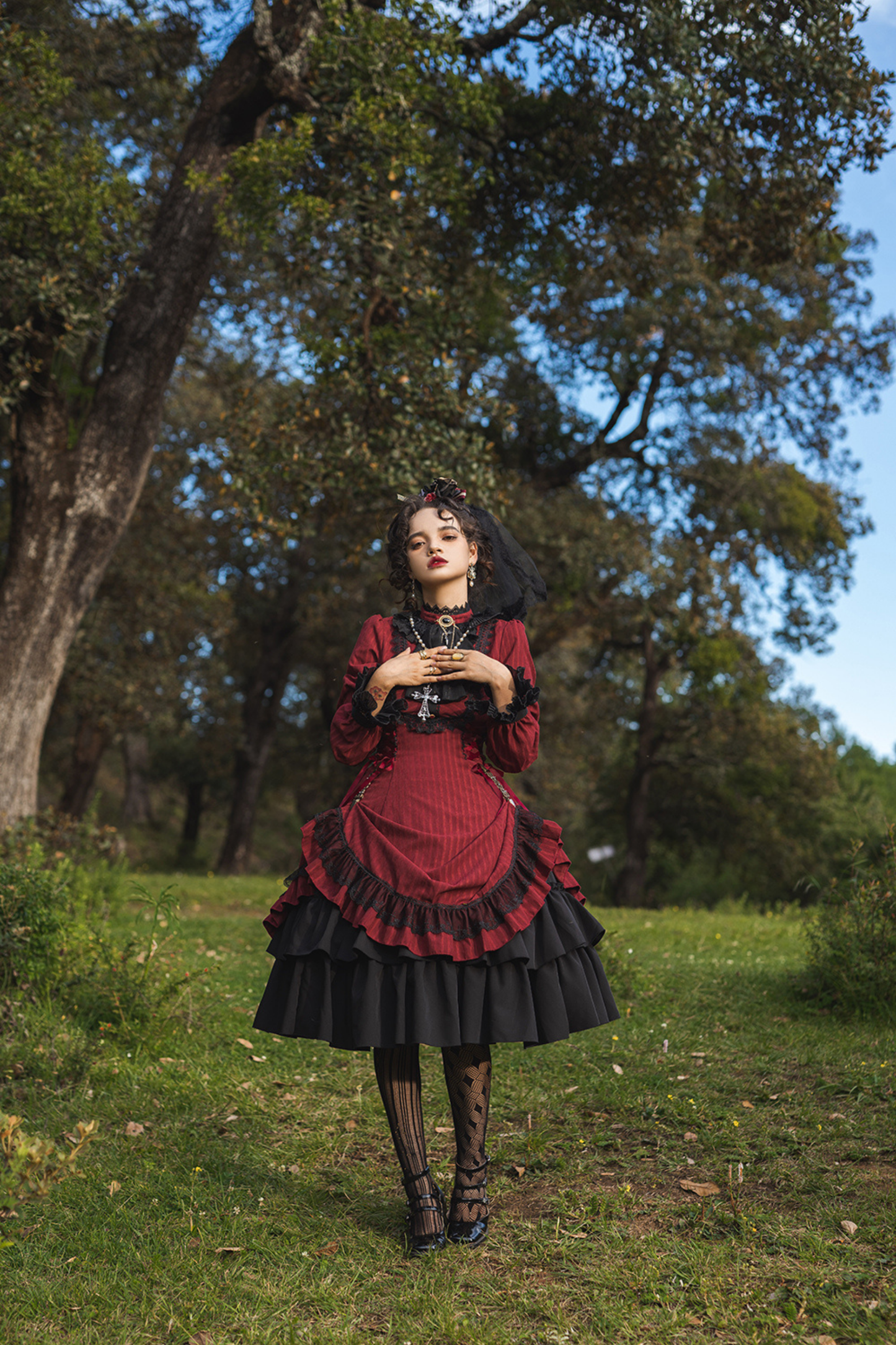 Retro Striped Elegant Gothic Lolita Dress