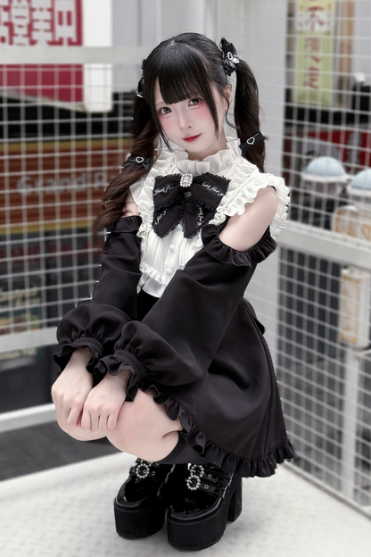 ローズプリンセスオフショルダーフリルリボントップス