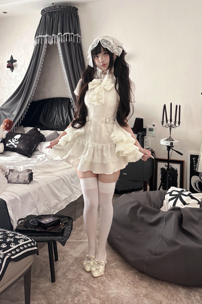 パフスリーブエレガントゴシックスタイルトップス+パンツ