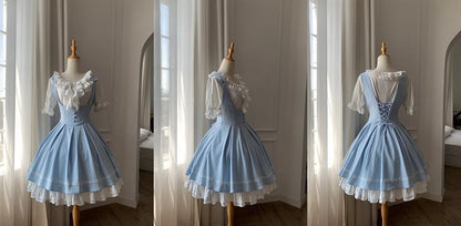 【4月14日予約締切】クラシックラペルショルダースウィートロリータコルセットサスドレス