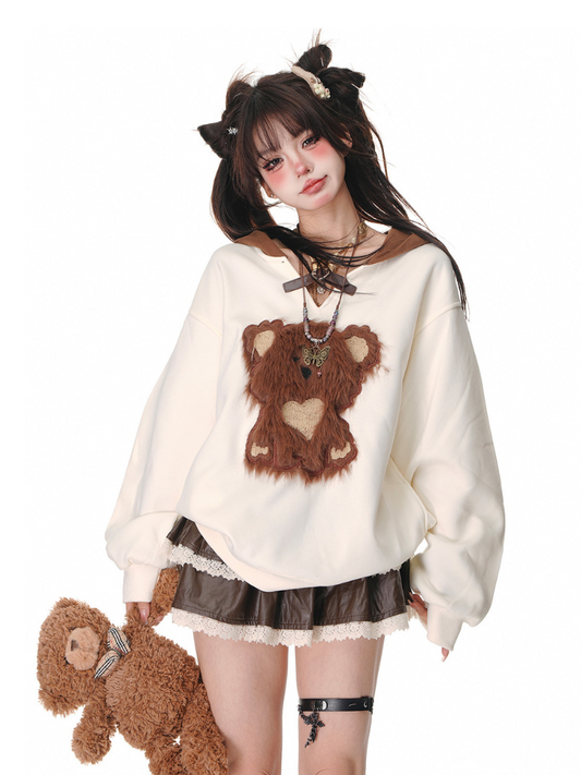 Fur Bear Hooded Sweatshirt