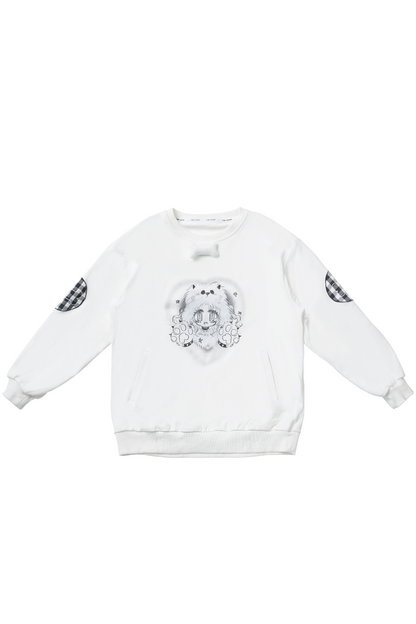 Bourne Riddle Embroydary White Sweat Shirt