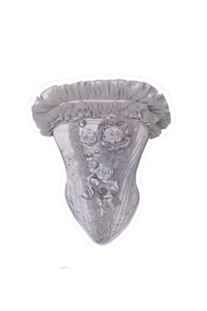 ビクトリアフラワーチューブトップス＋ショートスカート＋ロングスカート＋ガーゼスカート＋アームリング＋チョーカー