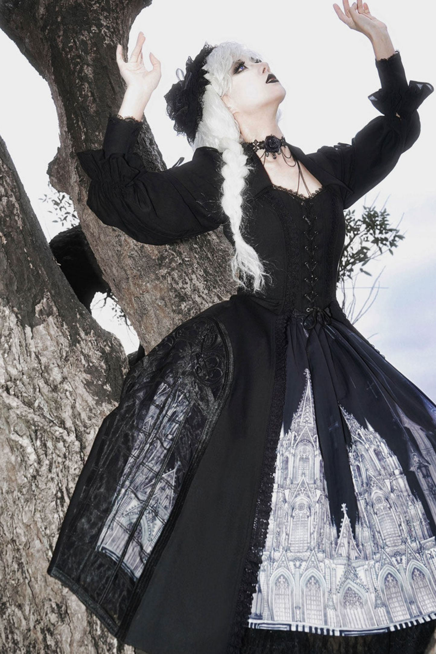 Gothic Lolita Jumper Skirt + Dark Top + Girdle