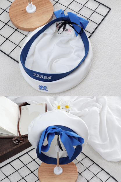 Matrosen-Hemd + Träger-Kurze Hose + Krawatte + Baskenmütze