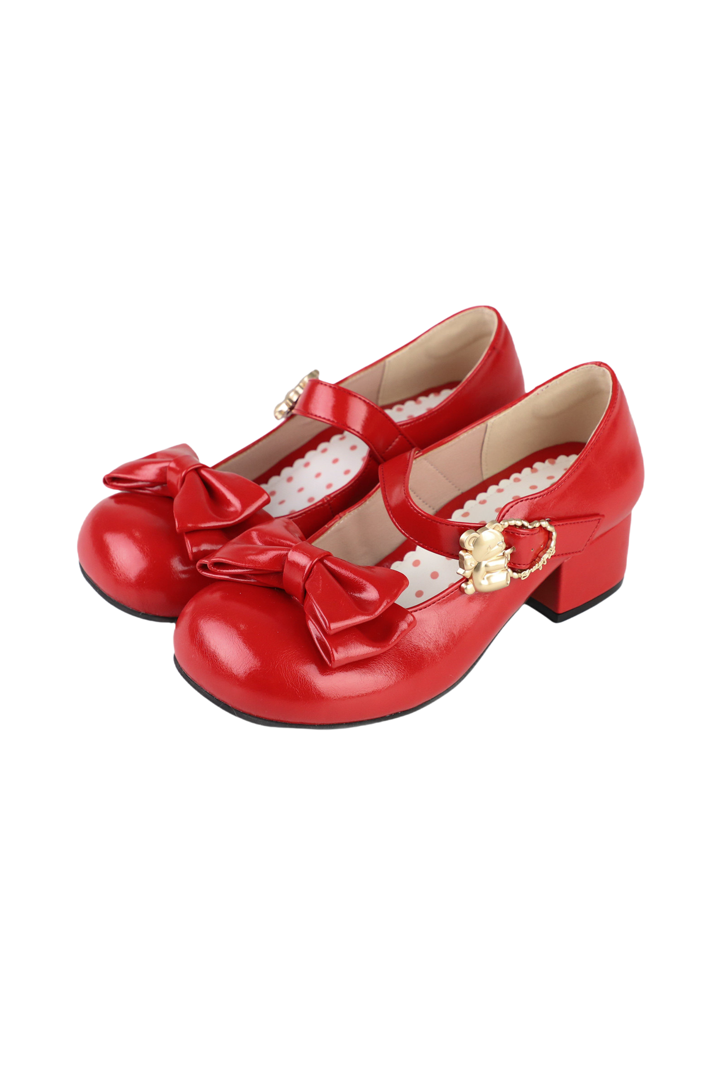 Glossy Sheep Bowknot Shoes