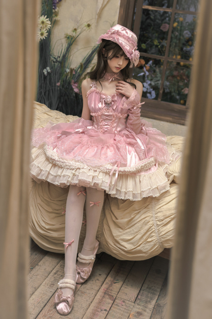 Moon River Lolita Puff Sleeve Top + Vest + Skirt