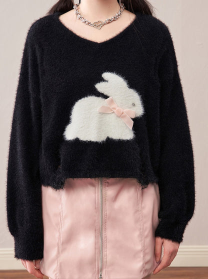 Milky Bunny Sweet Loose Mink Fur Knit