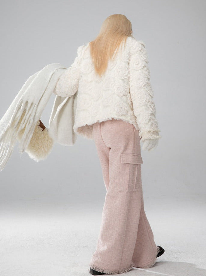 Brandy Apricot Rose Fur Jacquard Frances Jacket